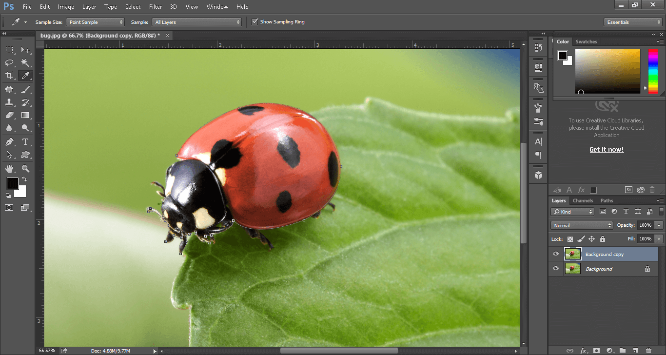 use pen tool to clip image